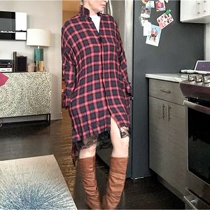 Zara plaid button down dress NWOT